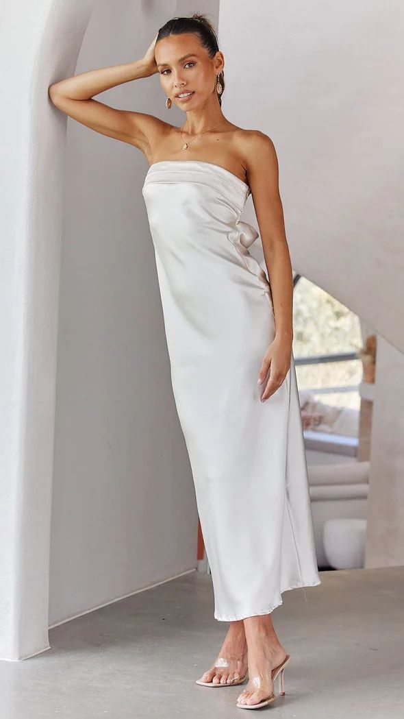 Elegant Satin Bandage Backless Tube Dress with Floral Print
