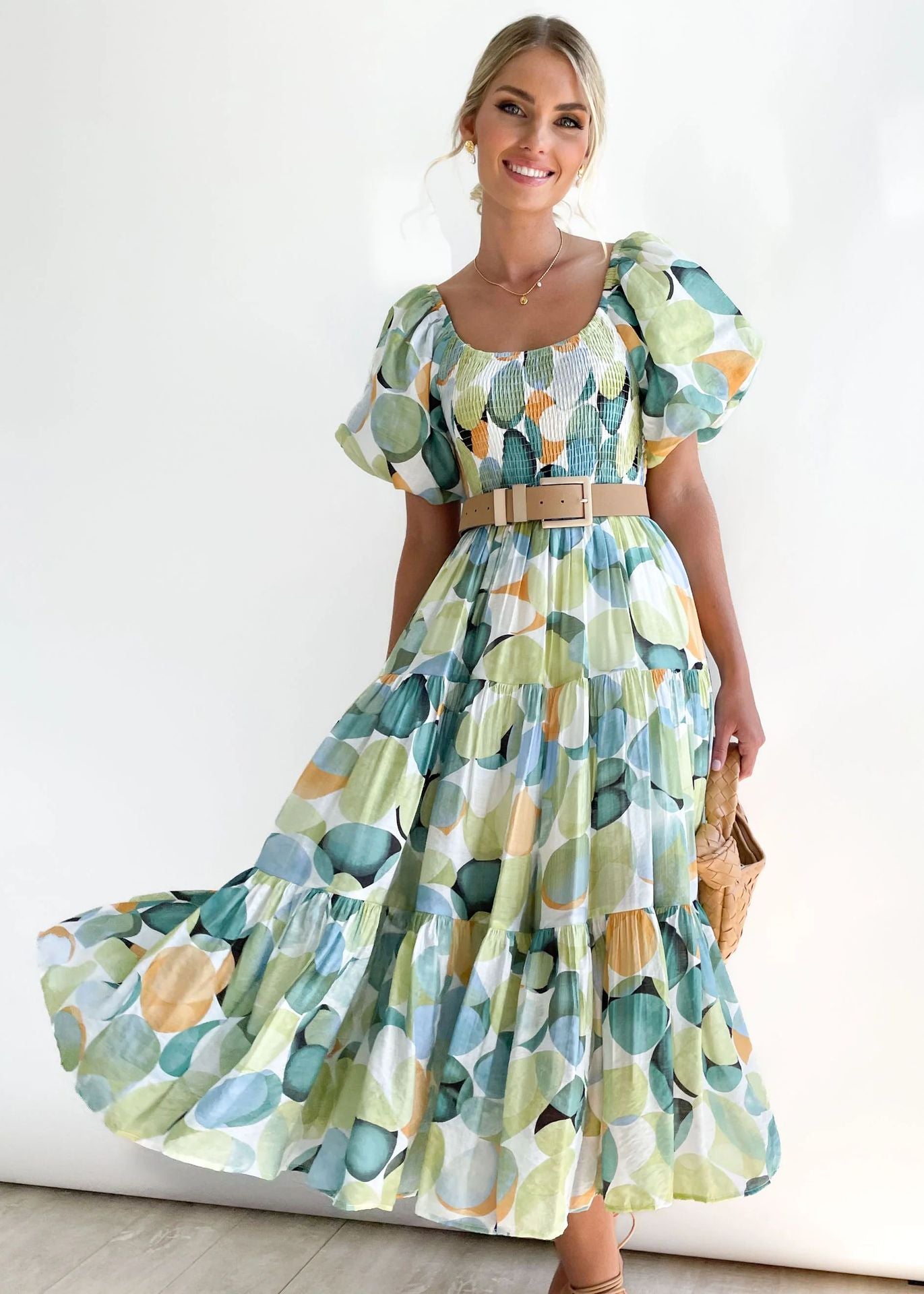 Women's Summer Bubble Sleeve Dress