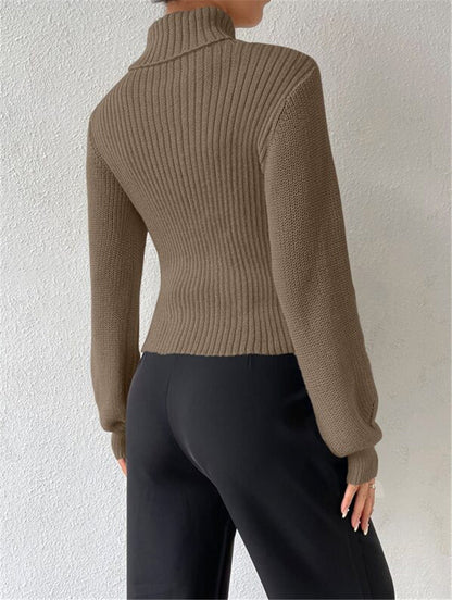 Sexy High Neck Short Knitted Sweaters