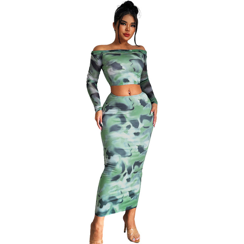 Sexy Off The Shoulder T Shirts and Sheath Skirts Two Pieces Sets-Dresses-Free Shipping at meselling99