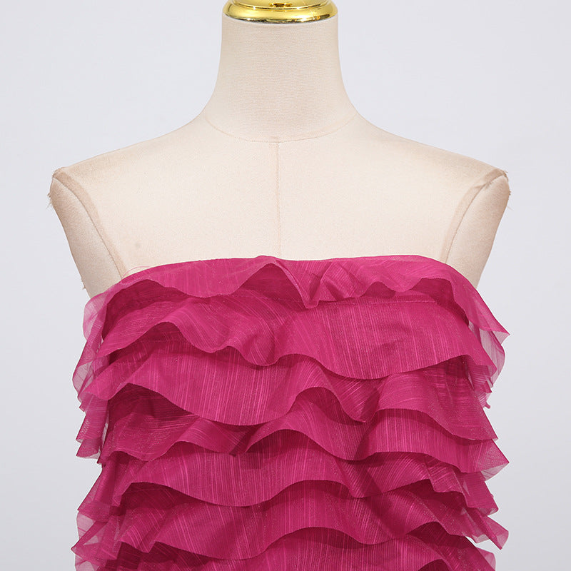 Elegant Off-Shoulder Ruffle Bustier Maxi Dresses