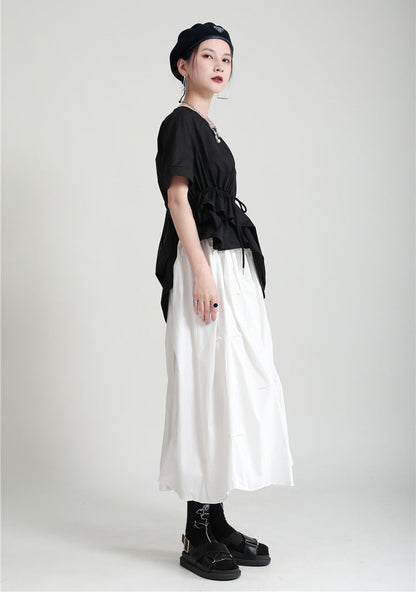 Women's High Waist A-Line Midi Skirt
