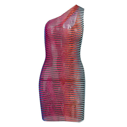 Sexy One Shoulder Sleeveless Bodycon Short Dresses-Sexy Dresses-Free Shipping at meselling99