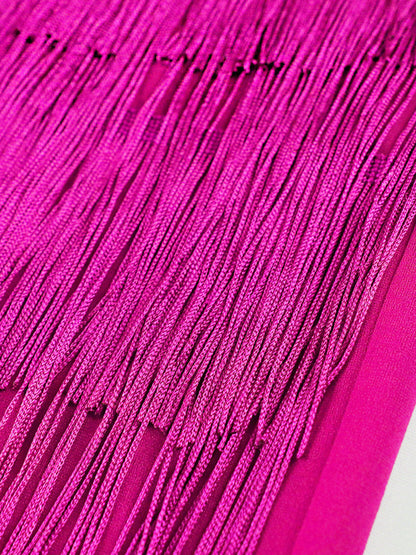 Sexy Summer Rose Red One Shoulder Tassels Party Dresses-Dresses-Free Shipping at meselling99