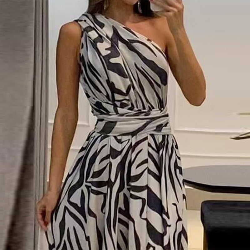 Sexy One Shoulder Sleeveless Long Dresses