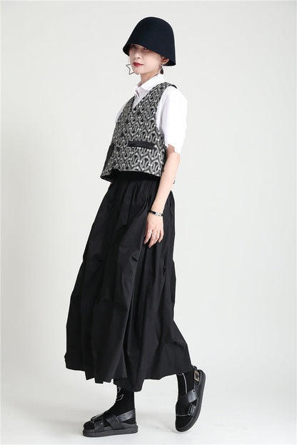 Women's High Waist A-Line Midi Skirt