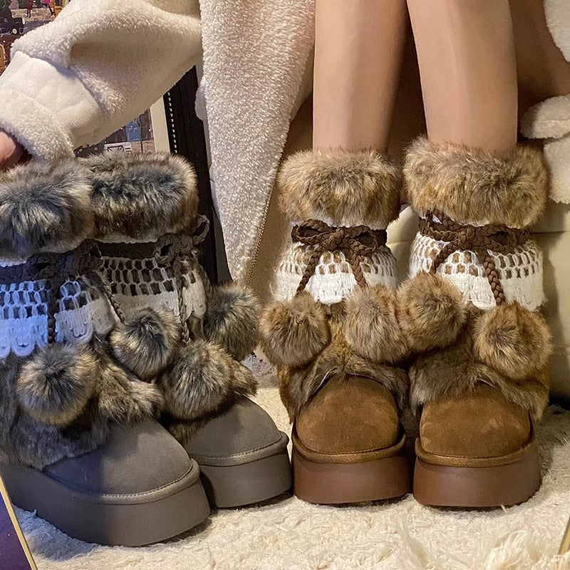 Women's Winter Fuzzy Snow Boots