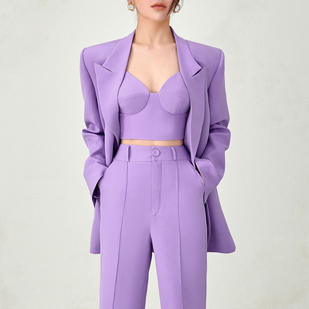 Designer Women's Office Suit Set  Blazer, Vest & Pants for Business Casual