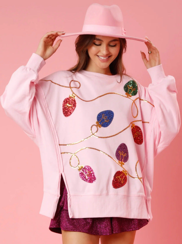 Women's Sparkly Long Sleeve Pullover Hoodie