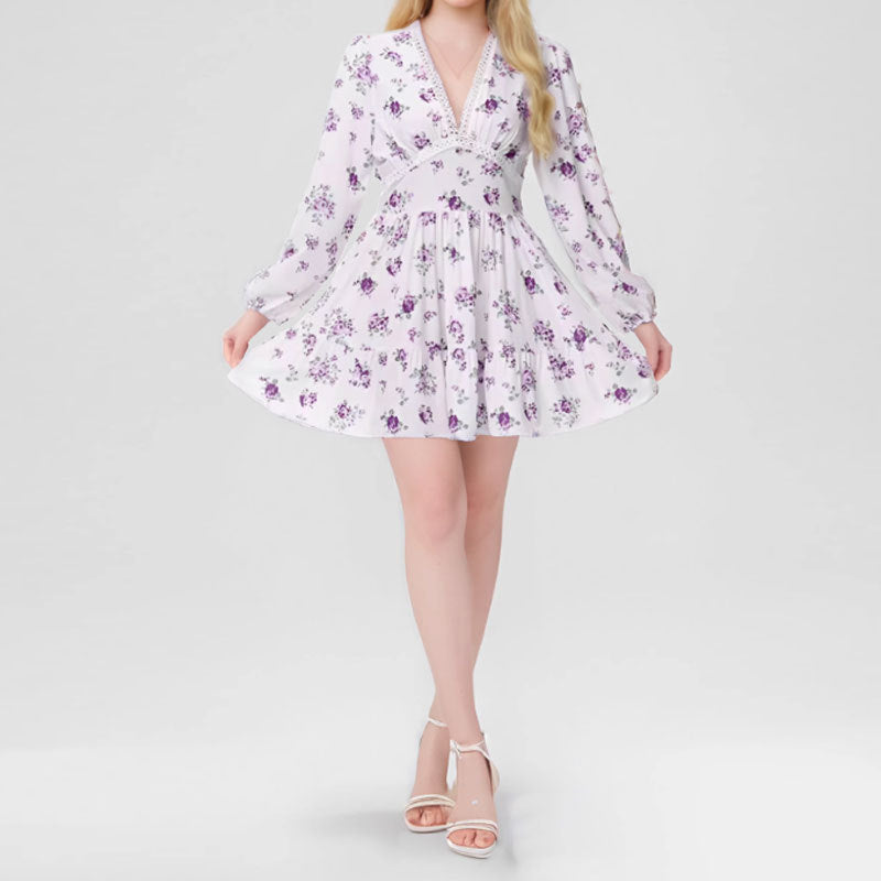 Elegant Sweet Summer Short Long Sleeves Short Dresses