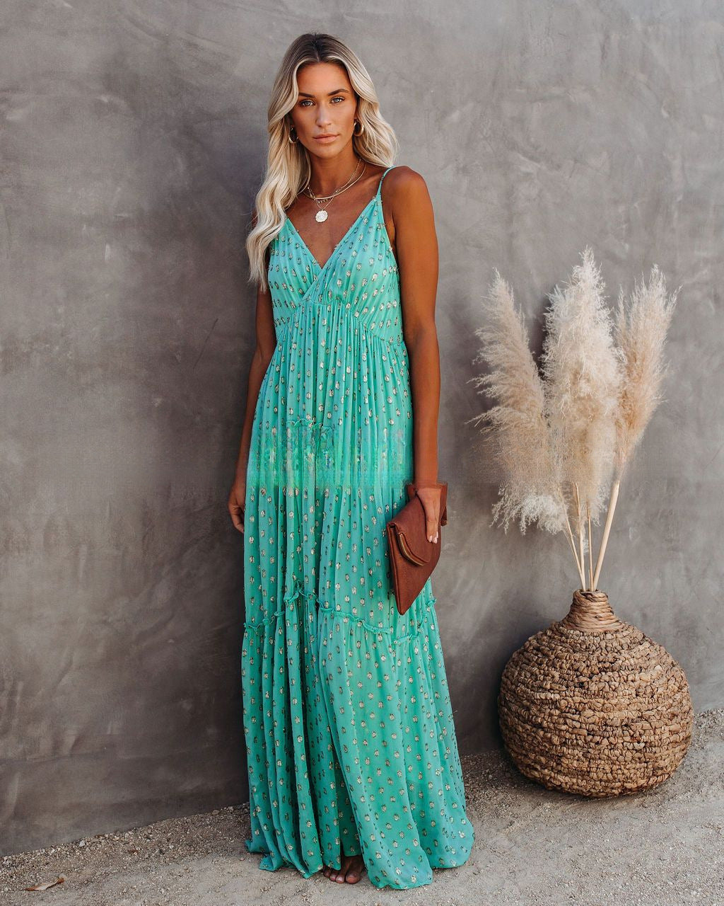 Women's Casual Leopard Print Green Dress