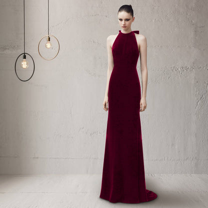 Simple Sexy Round Neck Long Mermaid Evening Dresses