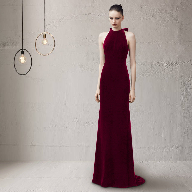 Simple Sexy Round Neck Long Mermaid Evening Dresses