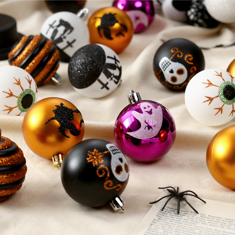 16-Pack Skull Themed Halloween Party Decorations for Home & Tree