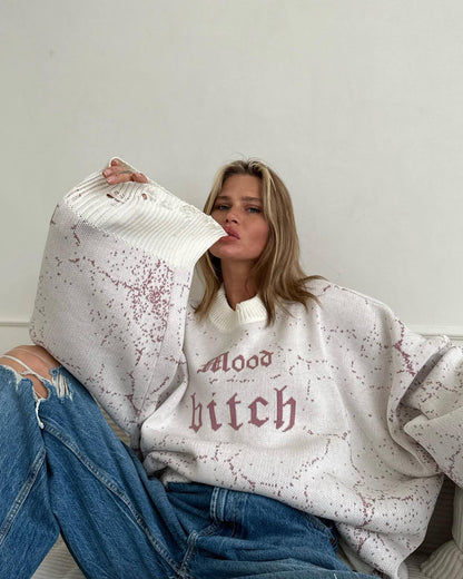 Casual Designed Letter Knitted Sweaters for Women