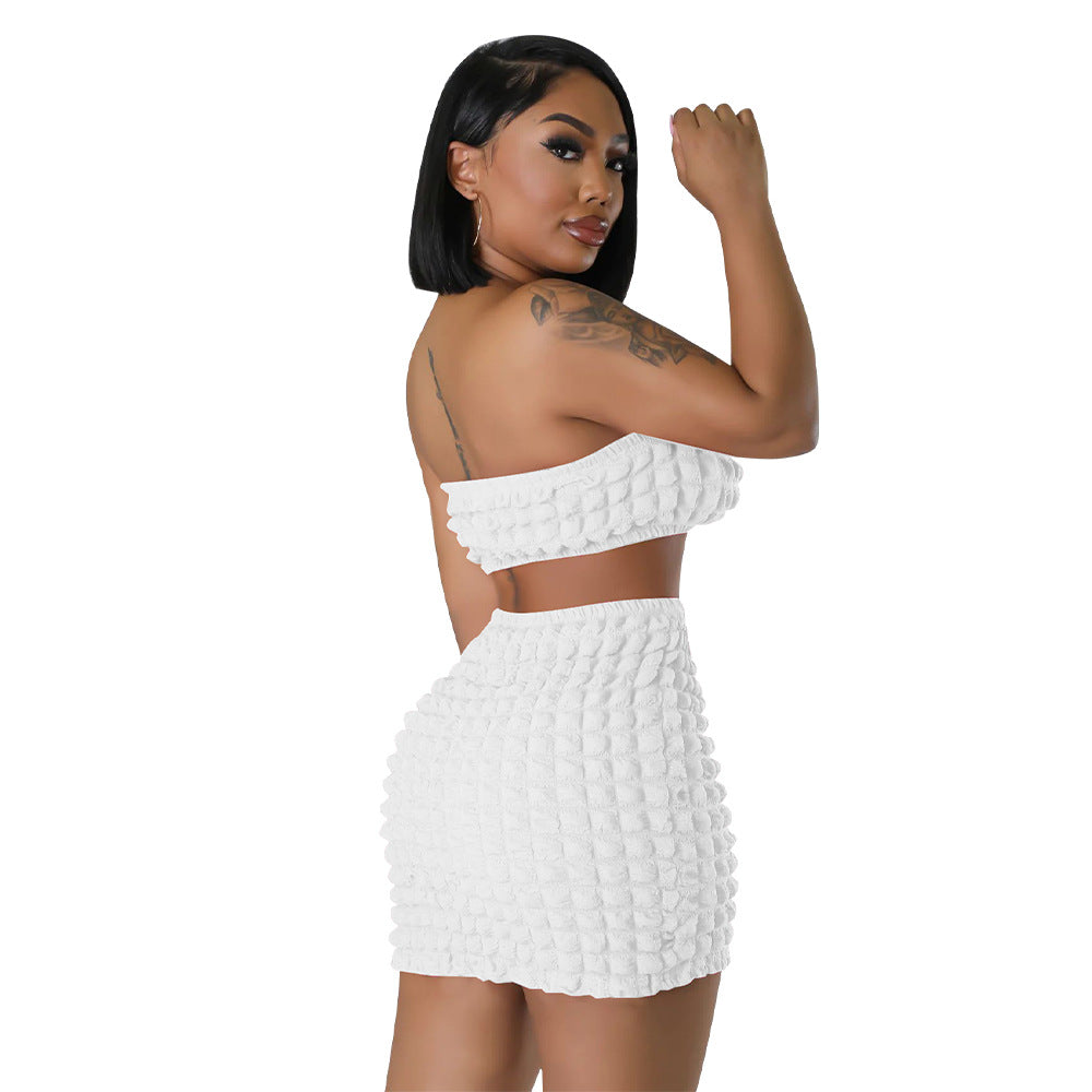 Sexy Strapless Tops and Sheath Skirts Suits