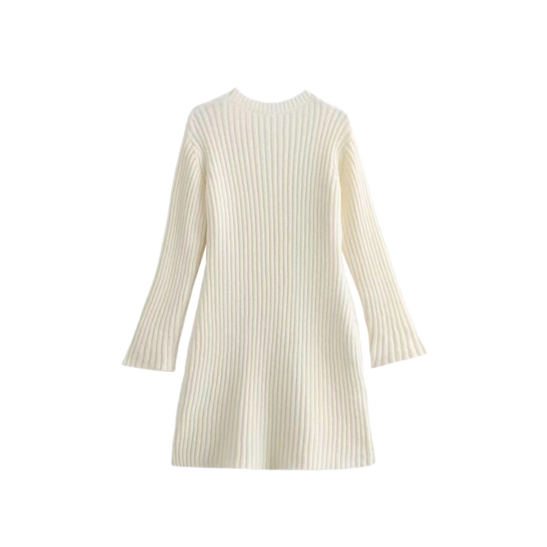 Fashion Long Sleeves Short Knitted Dresses