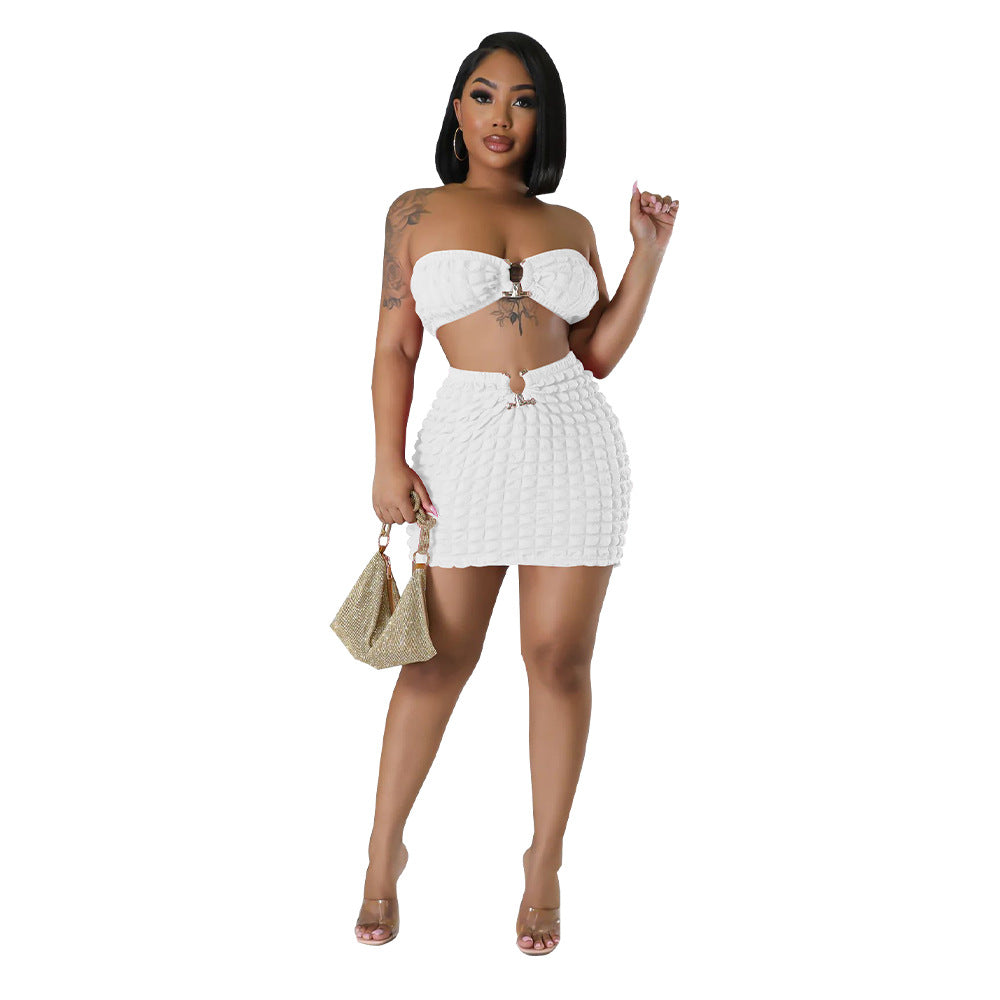 Sexy Strapless Tops and Sheath Skirts Suits