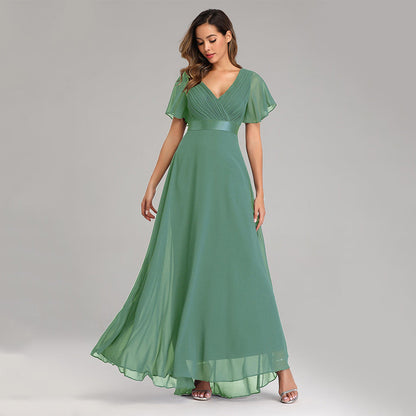 Elegant Chiffon Plus Sizes Bridesmaid Dresses-Dresses-Bean Green-S-Free Shipping at meselling99