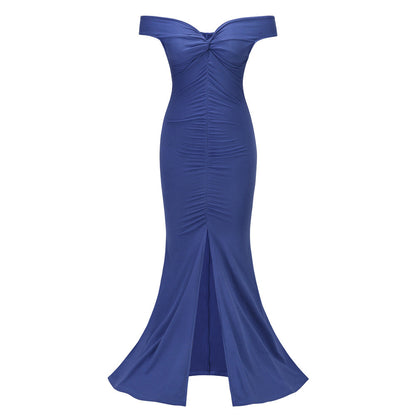 Sexy Backless Slim Women Evening Party Dresses-Dresses-Blue-S-Free Shipping at meselling99