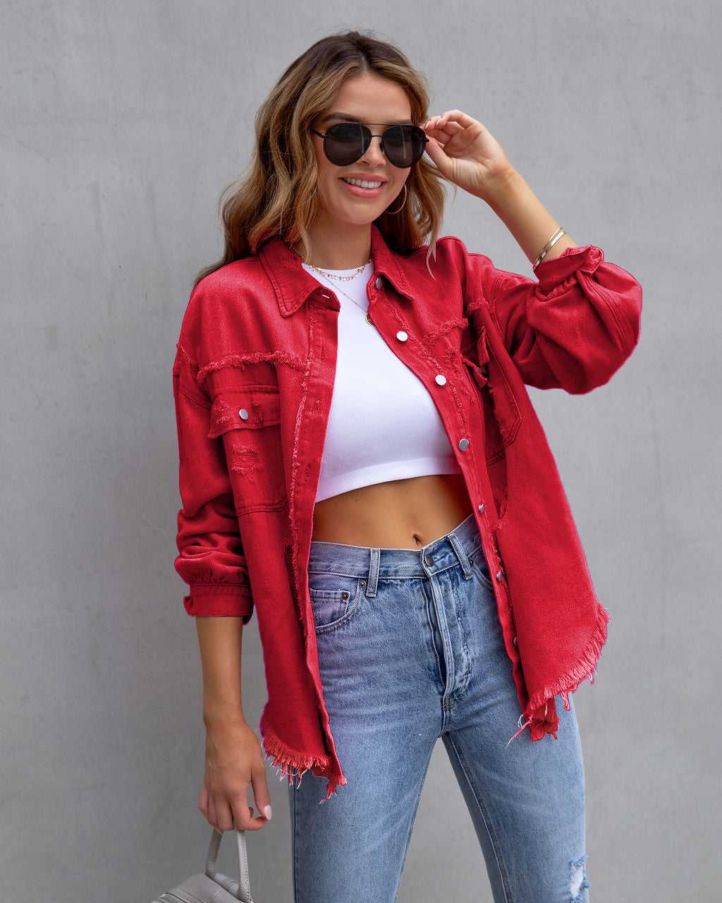 Women's Distressed Denim Jacket