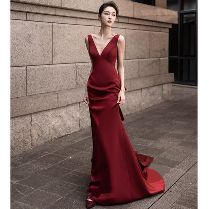Sexy V Neck Mermaid Evening Dresses