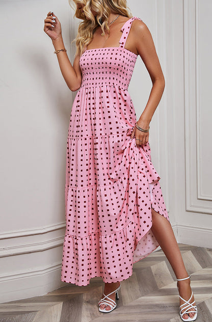 Women's Sexy Backless Print Vacation Style Strappy Dress