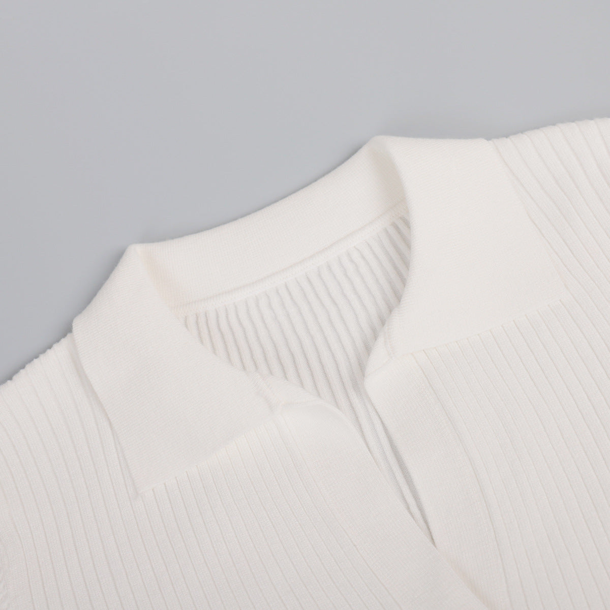 Sexy Polo Neck Knitted Pullover Sweaters