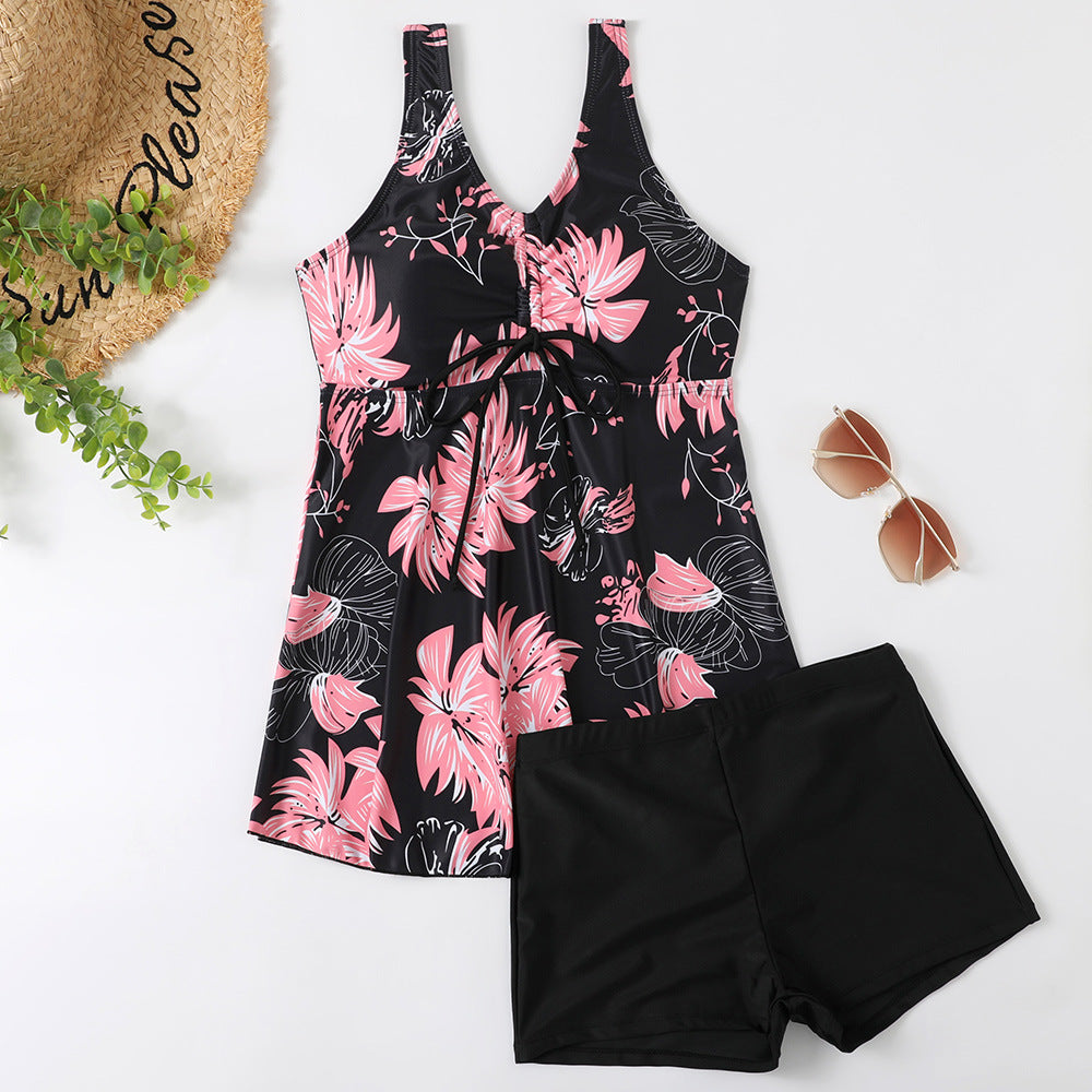 Women's Printed Multi-Colored Conservative Bikini Set