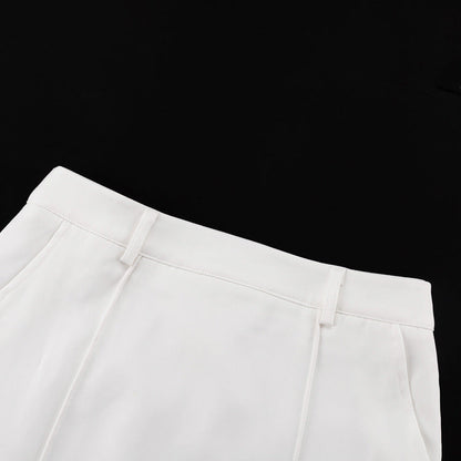Cream White High-Waisted Maxi Skirt