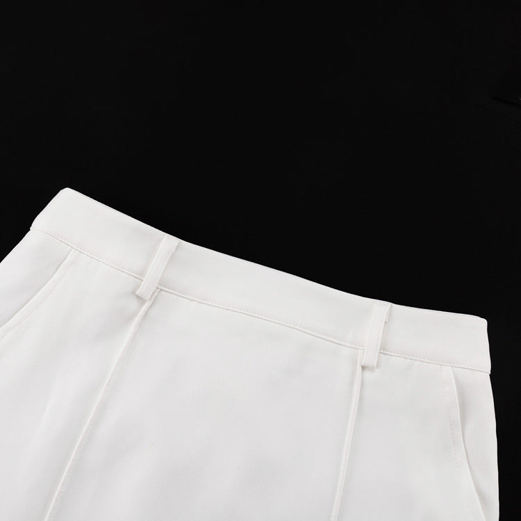 Cream White High-Waisted Maxi Skirt