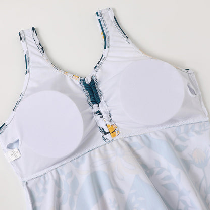 Women's Printed Multi-Colored Conservative Bikini Set