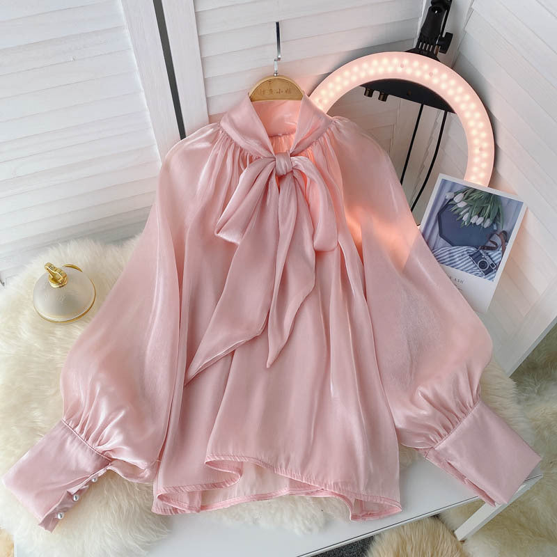 Designer Blouse with Puff Sleeves Women's Shirt, Elegant & Feminine, Soft & Chic