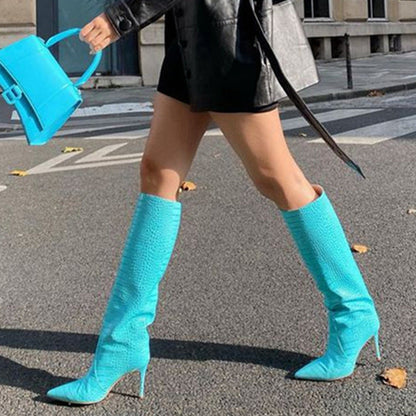 Fashion Peep Toe Crocodile Print Plus Sizes Women Boots