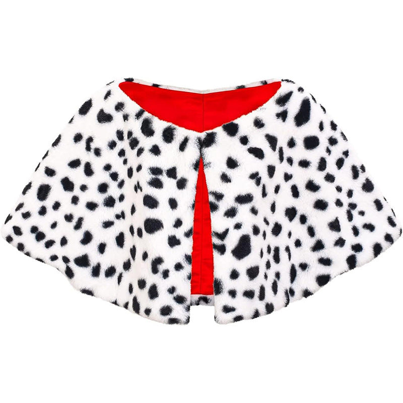 Disney Cruella de Vil Costume - Black and White Cape with Wig for Halloween and Cosplay