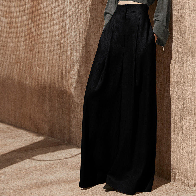 Women's High-Waisted Flowy Wide-Leg Pants