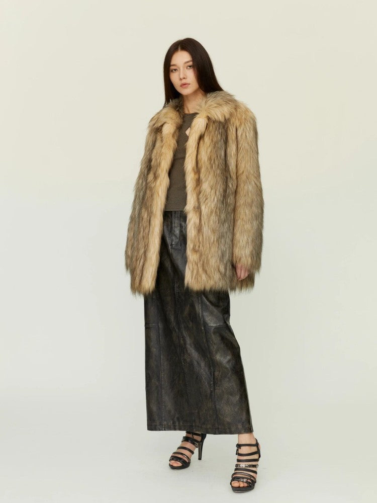 Women's Fashion Fox Fur Coat