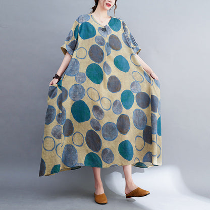 Vintage Summer Plus Sizes Cozy Dresses-Dresses-Blue-L-Free Shipping at meselling99