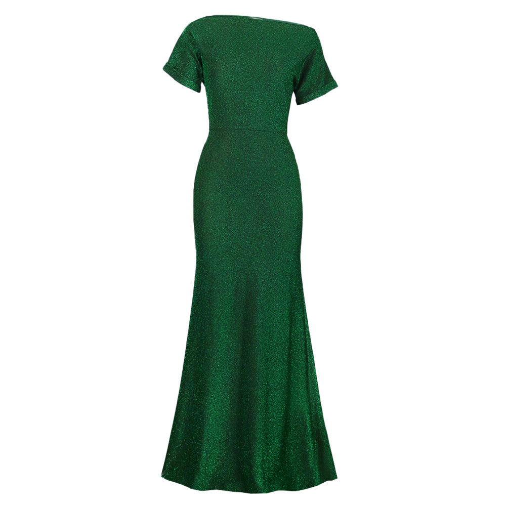 Simple Design High Waist Green Women Party Dresses-Dresses-Free Shipping at meselling99