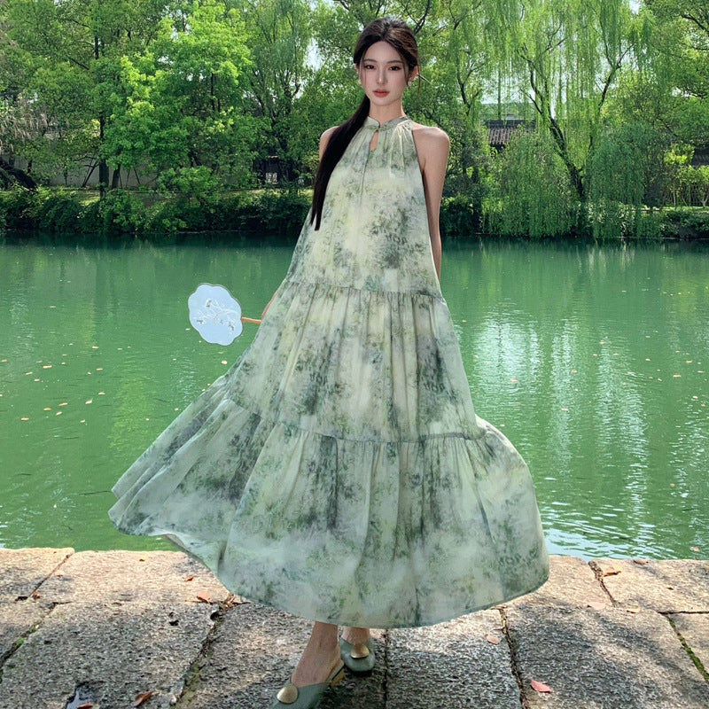Women's Halter Neck Floral Dress