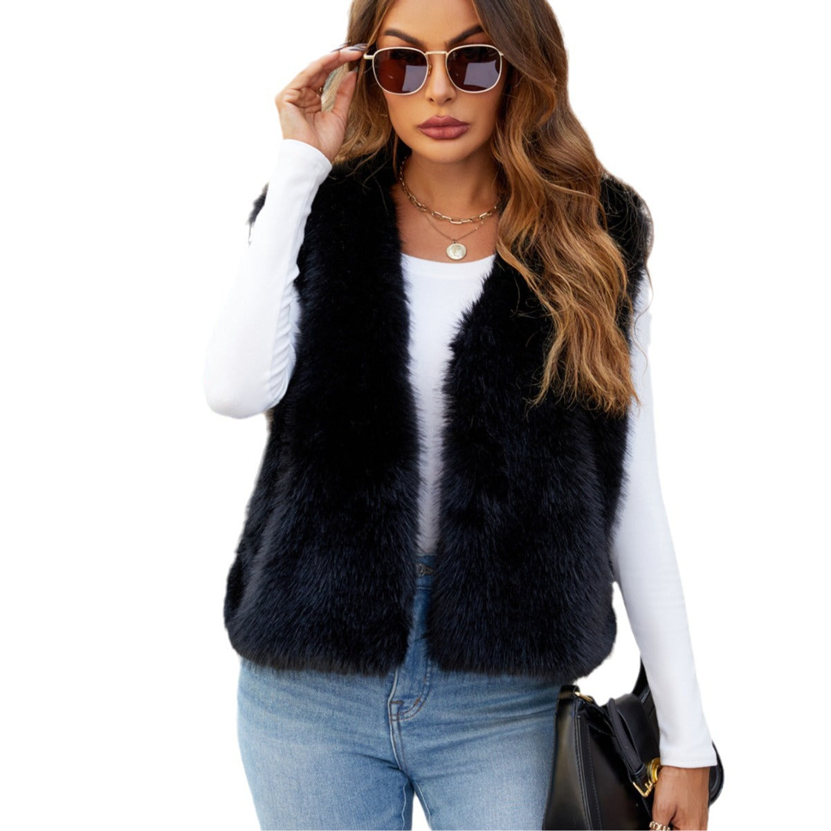 Women's Short Faux Fur Vest