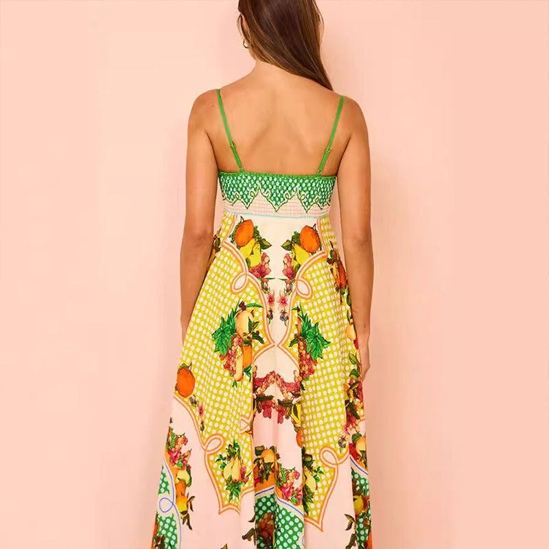 Elegant High-Waist Floral Print Sundress
