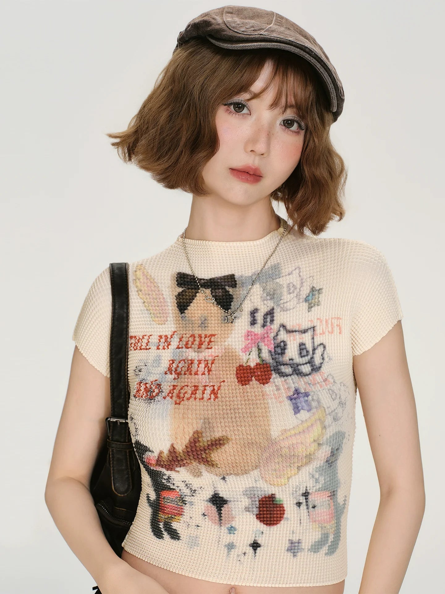 Girlyhalo Vintage Y2K Print Cropped T-Shirt