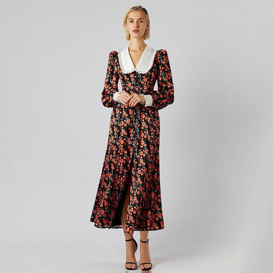 Women's Elegant Floral Print Dress