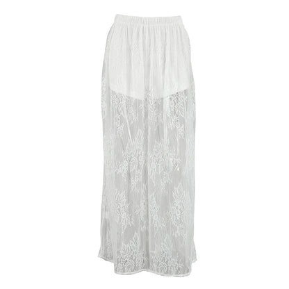 Women's Sexy White Lace Sheer Skirt