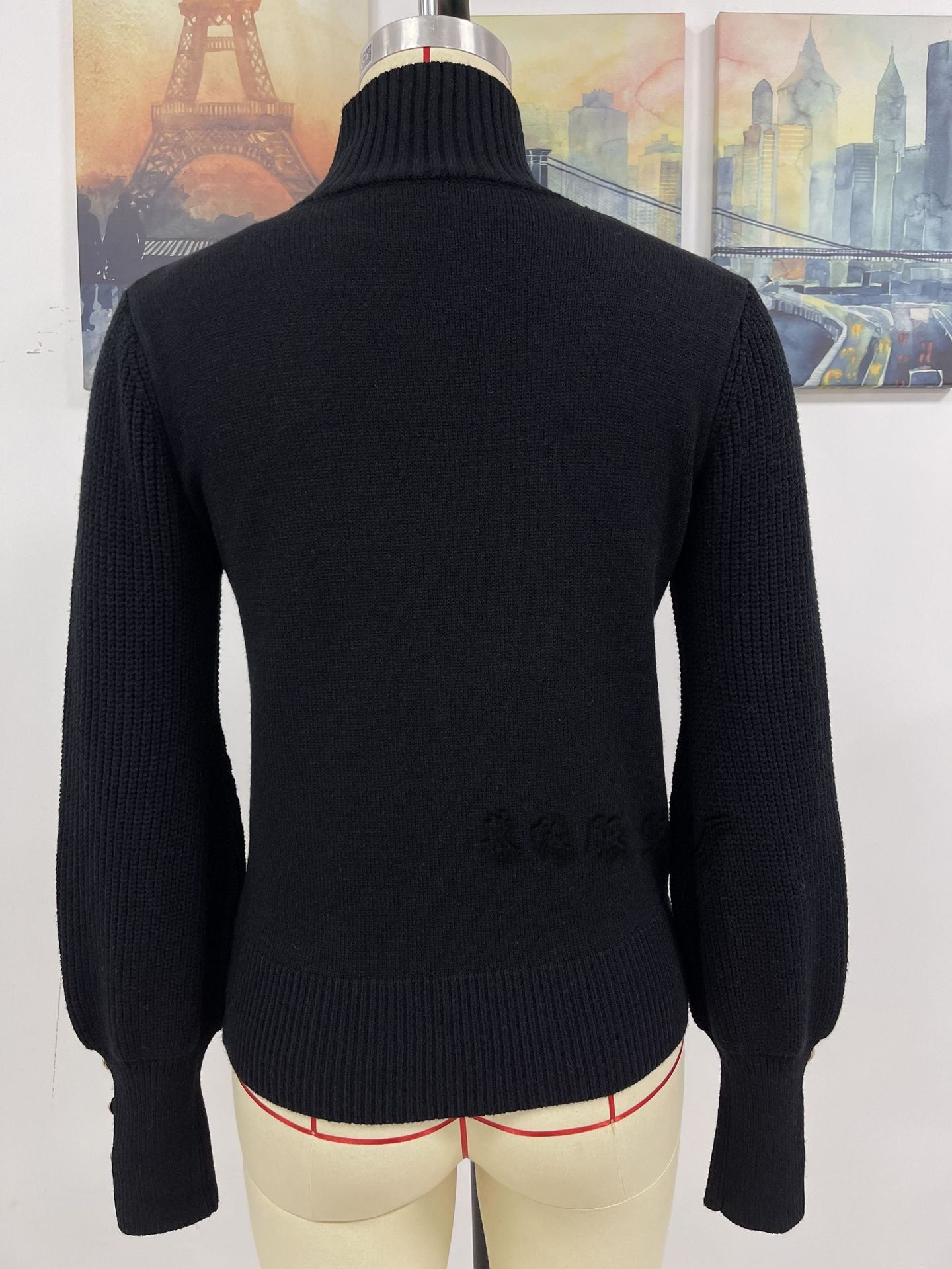 Casual High Neck Beaded Women Sweaters