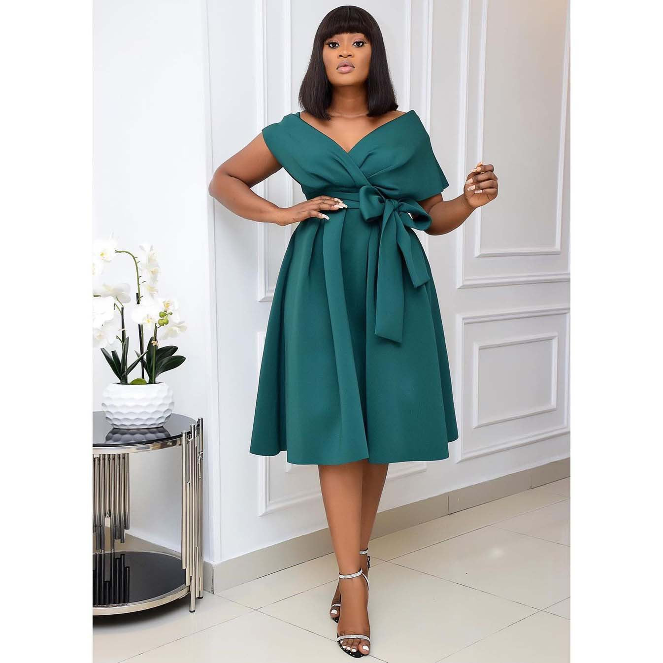 Women Summer Off The Shoulder Party Evening Dresses-Party Dresses-Free Shipping at meselling99