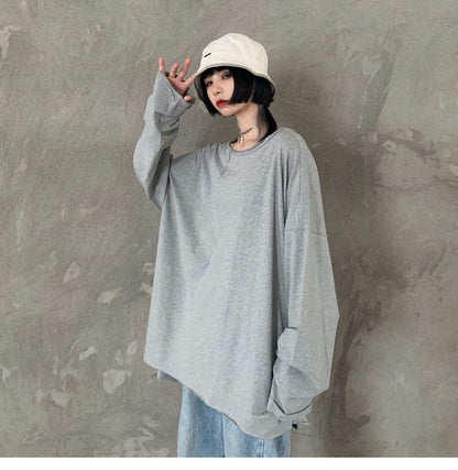 Leisure Loose Black&Gray Sweaters-STYLEGOING