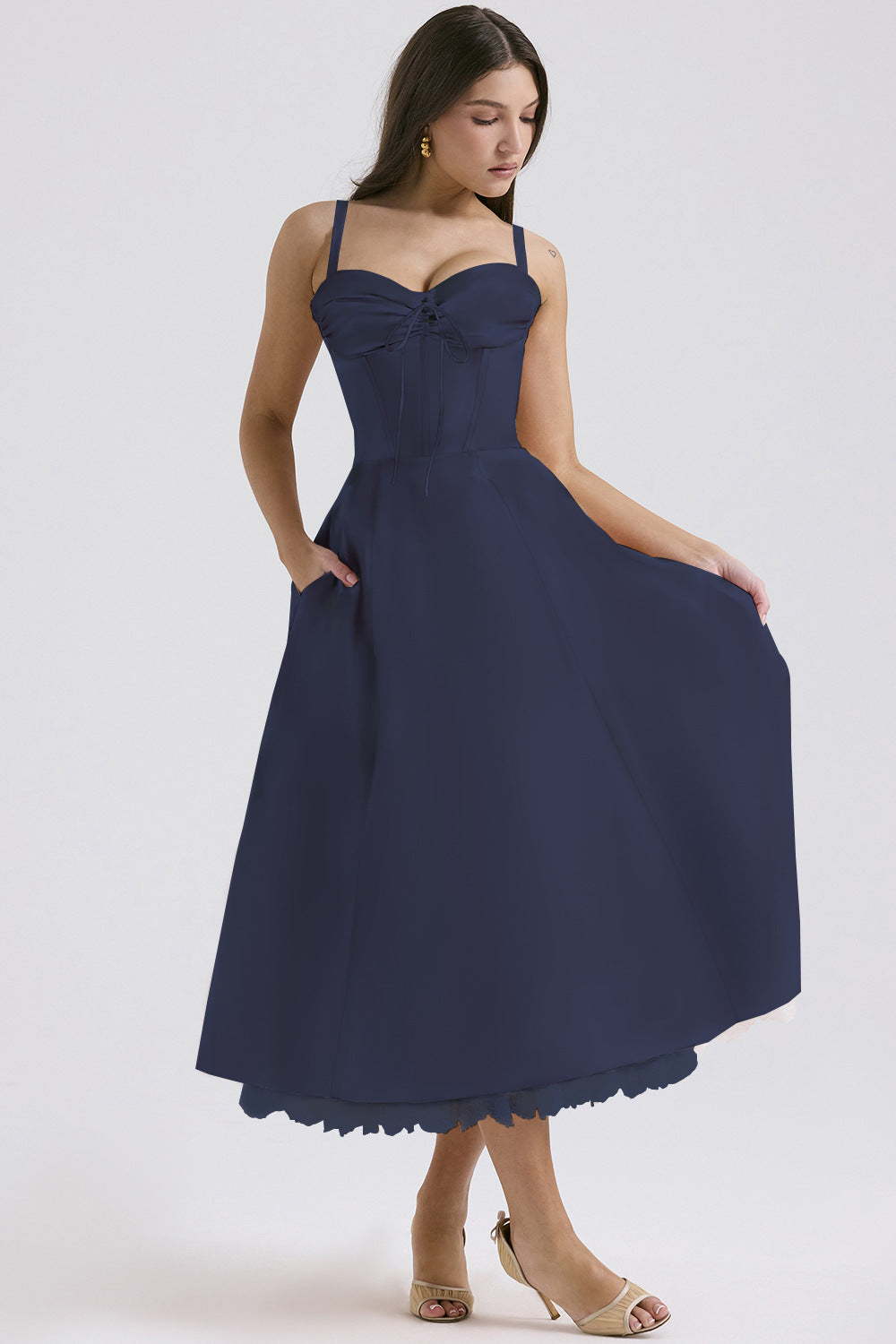Elegant Floral Print French Summer Dress