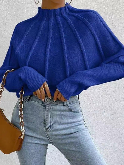 Casual High Neck Pullover Knitted Sweaters